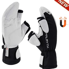 3M Warm Magnetic Leather Ice Glove for Fishing Photography Snow Shooting Gift