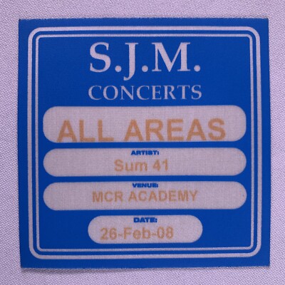 Sum 41 Pass Original AAA Underclass Hero Tour Akademie 1 Manchester Uni 2008