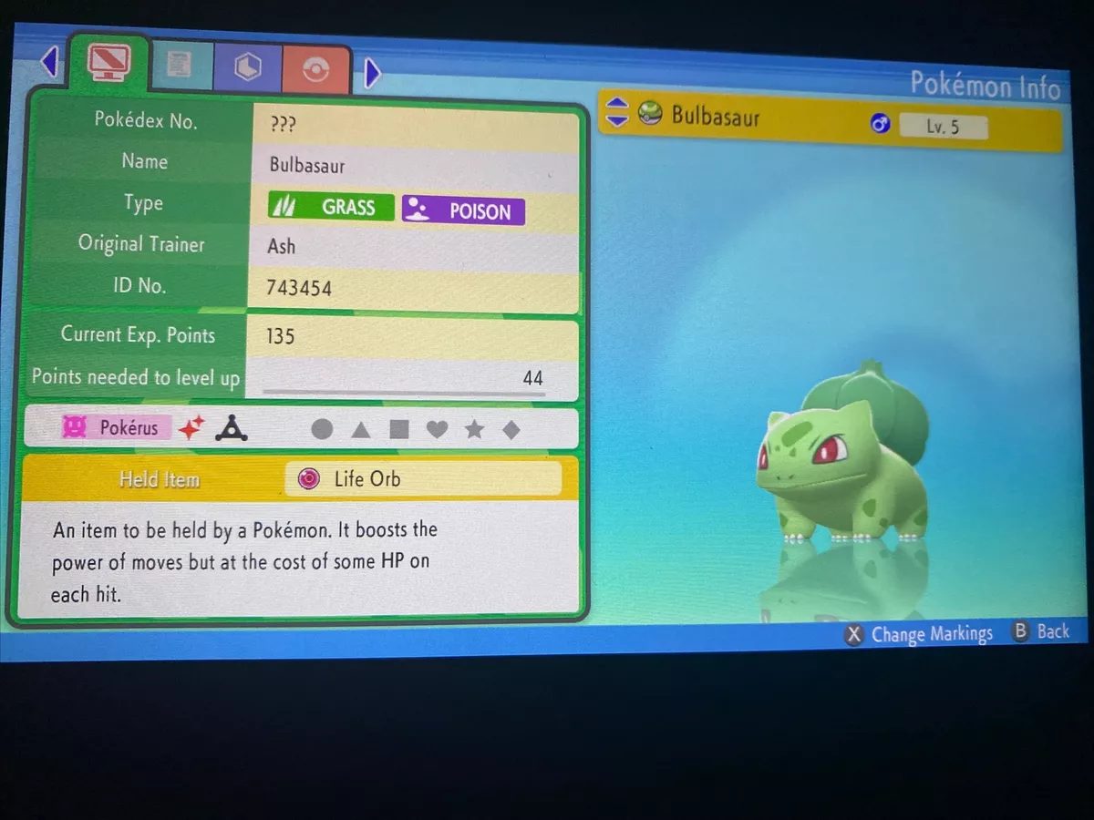 Shiny BULBASAUR 6IV / Pokemon Brilliant Diamond and Shining 