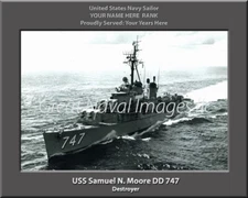 USS Samuel N Moore DD 747 Personalized Canvas Ship Photo Print Navy Veteran