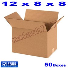 50 - 12x8x8 Cardboard Boxes Mailing Packing Shipping Moving Corrugated Carton