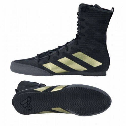 Adidas Box Hog 4 Boxing Shoes Boots Black Gold