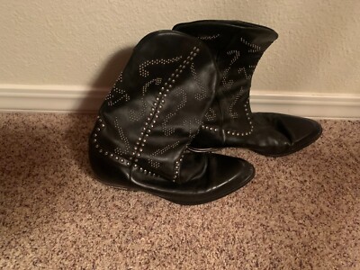 Men's Versace Boots size7.5 black with studs