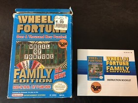 NES Nintendo CIB Wheel Of Fortune Family Edition Box Manual & Cart Boxed Game