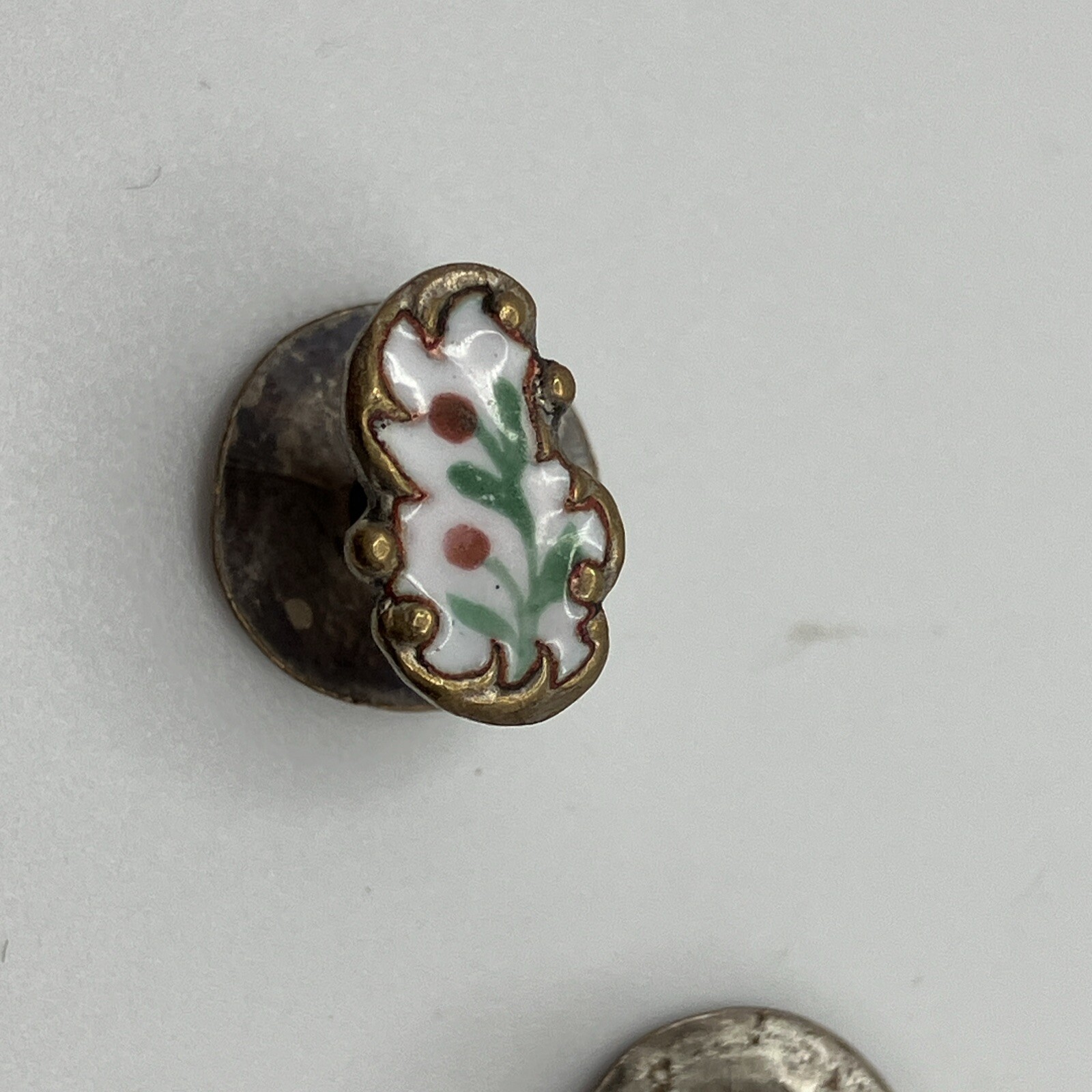 Ladies Enamel Buttons Victorian Edwardian Floral Cuffs Studs Set 6 Pieces B209