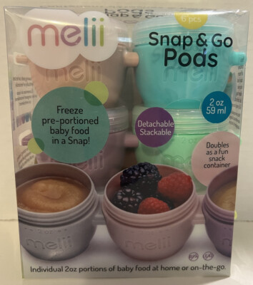 Melii Snap & Go Baby Food Freezer Storage Containers & Snack Containers-Set of 6