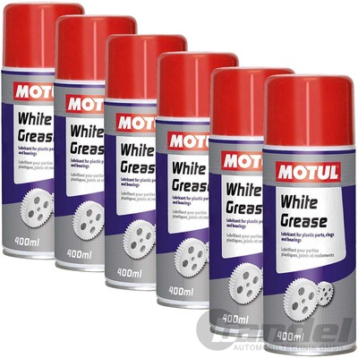 6x 400ml MOTUL WHITE GREASE WEISSES SCHMIER-FETT-SPRAY LANGZEIT-/ MEHRZWECK-FETT