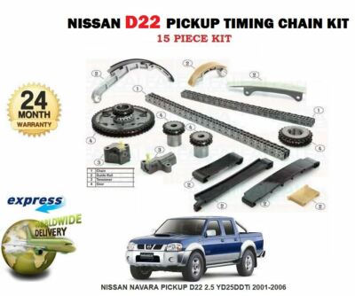 Pour Nissan Navara D22 Pickup 2.5 Yd 25 ddti 2001-2006 TIMING CAM Chain /& Gear Kit