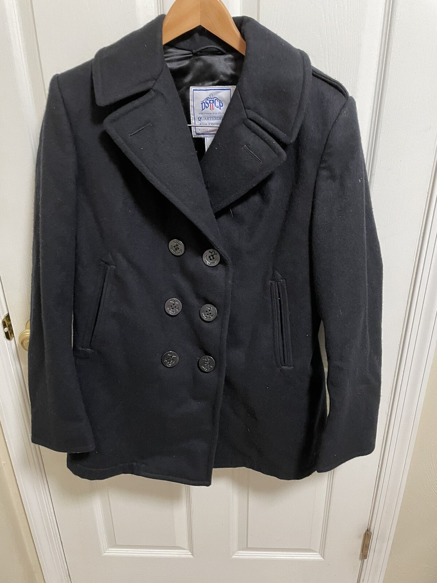 【新品未使用】STAND COLLAR PEA COAT NAVY www.militarysurplusworld.com | Army Navy Surplus - Tactical