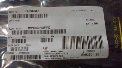 MSP430G2213IPW20 Texas Instruments Microcontroller -- 10 pieces