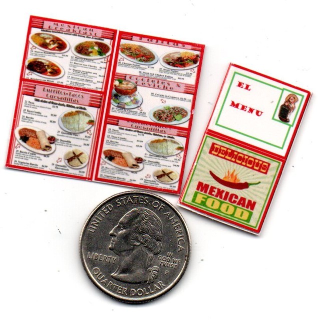 2 Miniature MEXICAN RESTAURANT MENUS Dollhouse 112 scale IGMA eBay