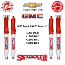 Skyjacker 0-3" Front & 0-2" Rear Hydro Shock Set For 88-98 K1500 K2500 K3500 4WD
