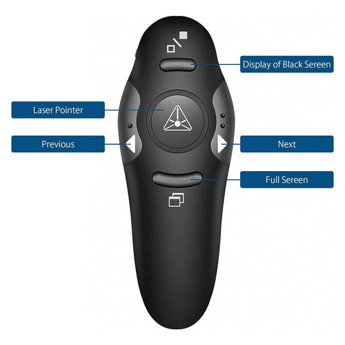 2.4GHz USB Wireless Powerpoint PP Clicker Presenter Presenter Pointer -- O6E3 - Afbeelding 10 van 11