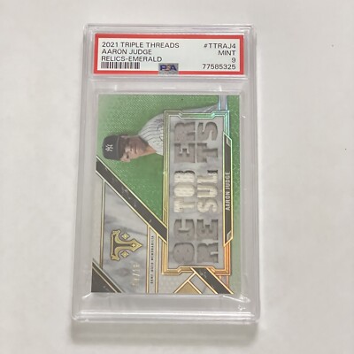 2021 Triple Threads Aaron Judge Relics Emerald /18 PSA Mint 9