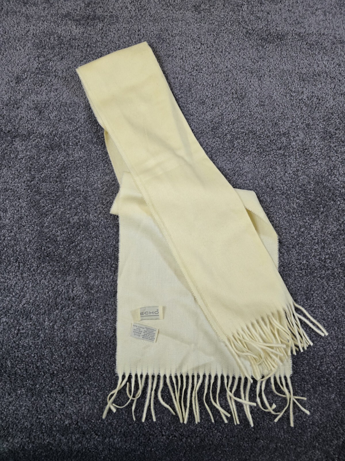 Vintage Echo Scarf Yellow Rectangular 54" Unisex … - image 1