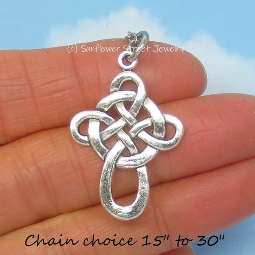 Celtic Cross Necklace Antiqued Silver Plated 01068nkf
