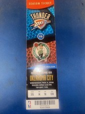 Okc Thunder Vs Boston Celtics INAGURAL Season Ticket Stub Kevin Durant 