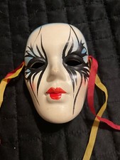 Decorative Mardi Gras mask 4 X 3 blue black