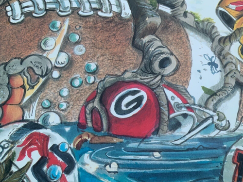 Florida Gators Football Open Edition Cal Warlick Print The Swamp Gator Wrestlin - Picture 19 of 21