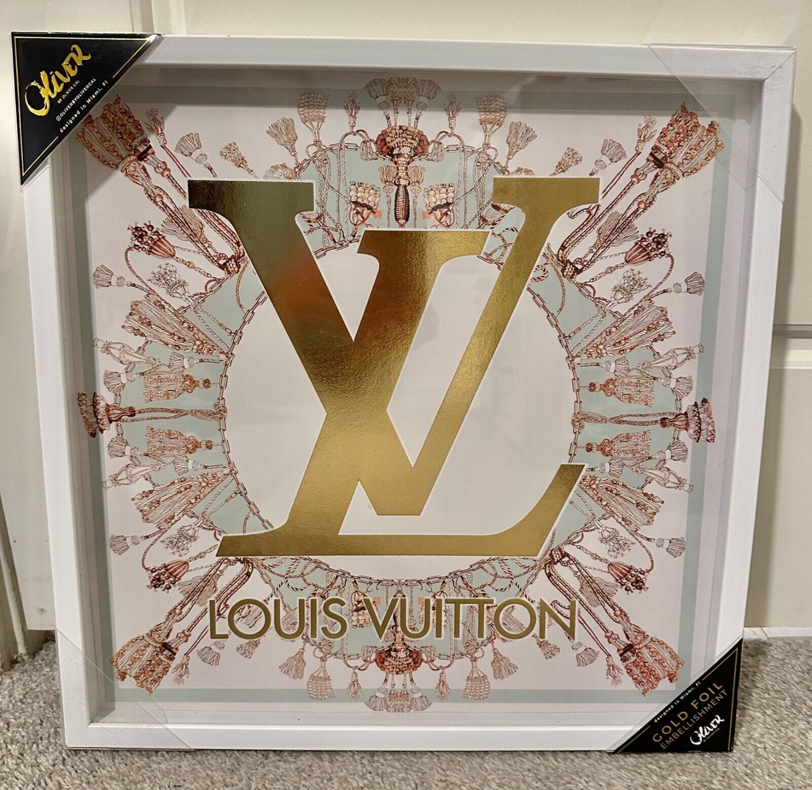 Wall Decor, Louis Vuitton With Chanel Logo Lips Canvas Wall Art Designed  By Oliver Gal