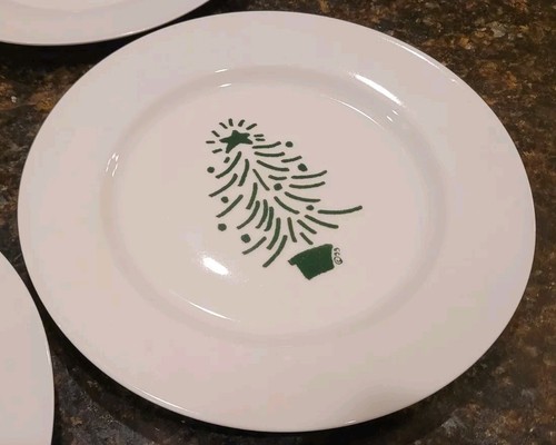 SET (5) Crate & Barrel Trish Richman CHRISTMAS TREE- 4 Dessert Plates, 1 Platter - Picture 13 of 20