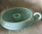 Fenton Hurricane Candle Holder BASE ONLY Pastel Green Milk Glass