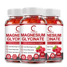 Magnesium Glycinate Gummies 600mg Plus Vitamin B6 for Sleep Mood Muscle Support