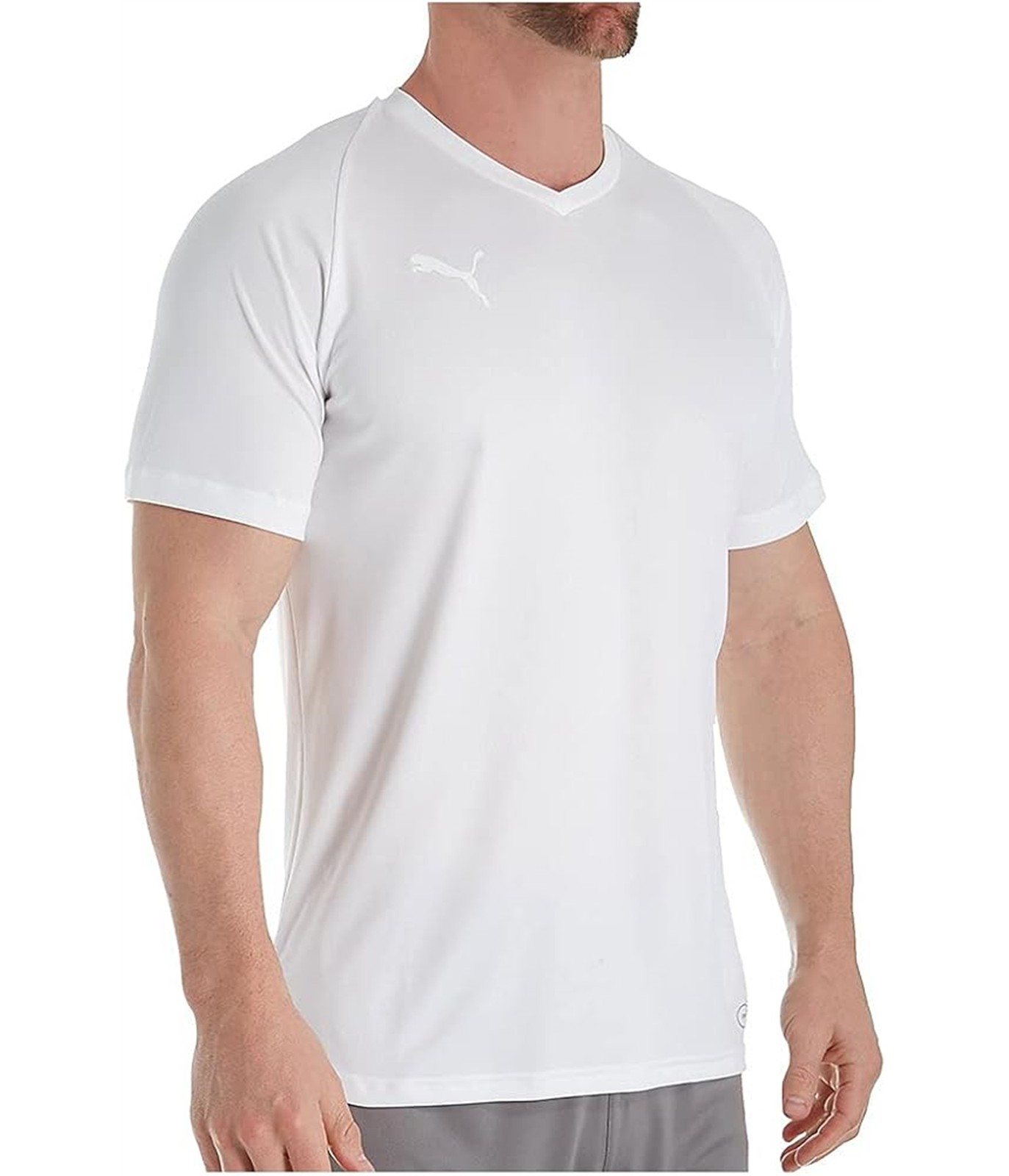 Puma Mens Solid Basic T-Shirt, White, Small - image 1