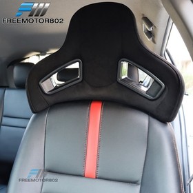 Seat Headrest Neck Cushion For Mazda 3/6 BK Suede Rod Dia 10mm Space 150mm Pair