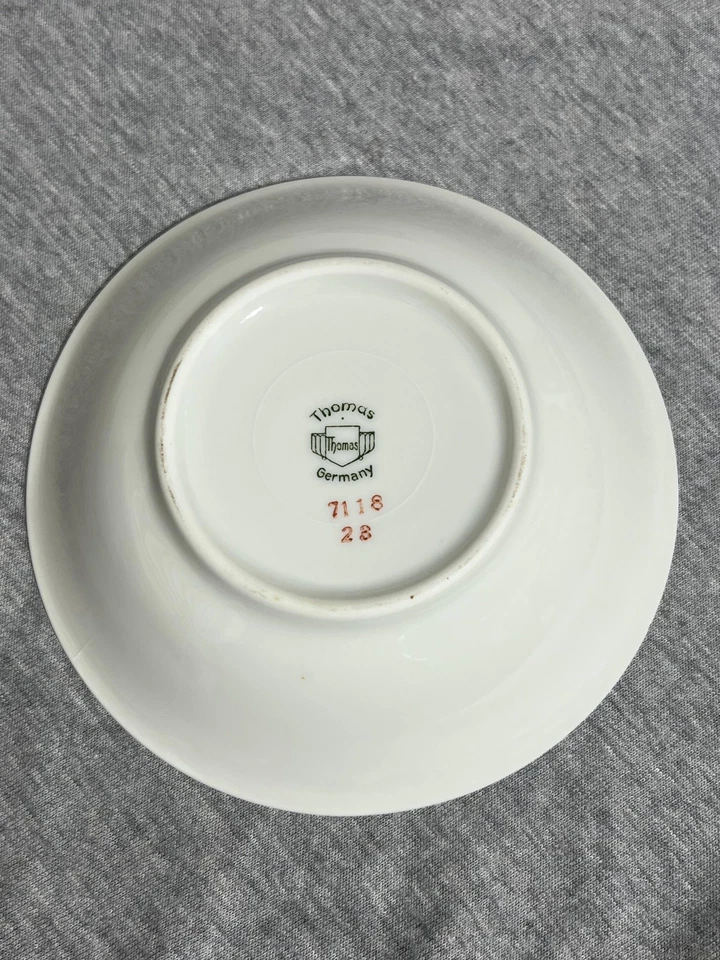 Винтажный Thomas Германии фарфора ягоды десерт чаши комплект 4 цветочный 7118 золотой ободок - Изображение 3 из 4