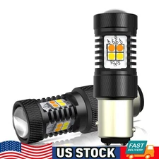 US LED Turn Signal Light Blinker Bulb 1157 2357 Switchback White Amber W Canbus