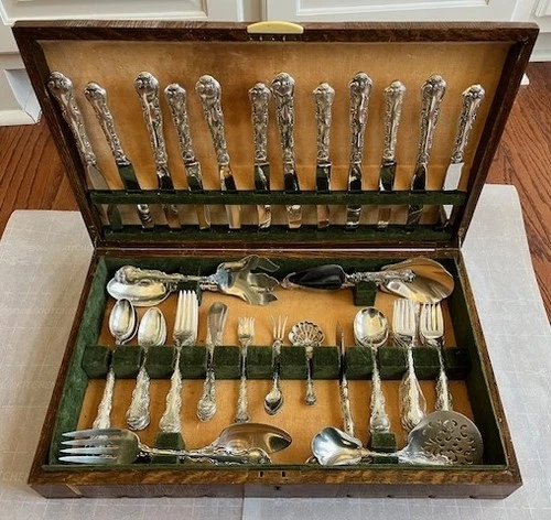 Sterling Silver Gorham Strasbourg 69 piece flatware set with specialty pieces