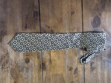 XMI Platinum Necktie Gold/Black Pattern Silk Neck Tie Hand Made In USA