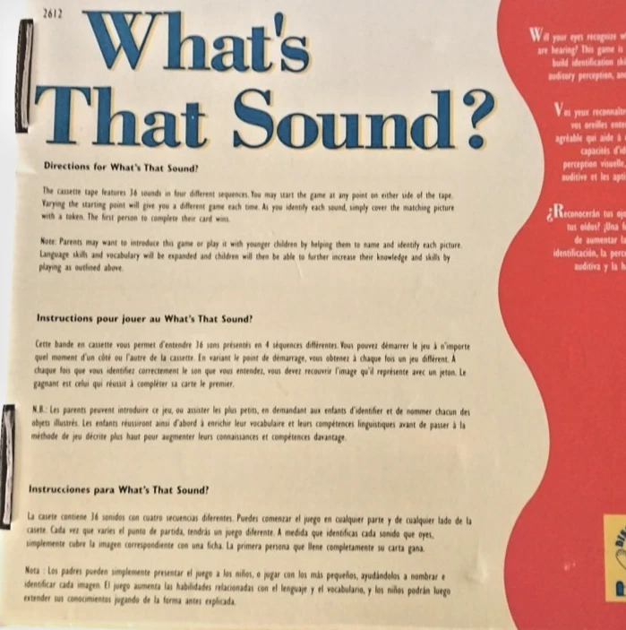 WHAT'S THAT SOUND? Game 2001 Discovery Toys Cassett Sound Identification - Image 4 of 4