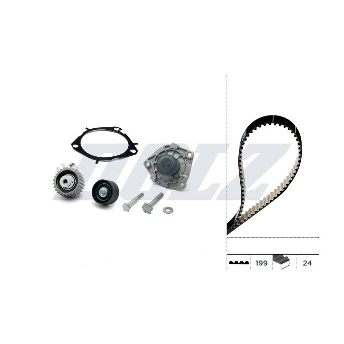 Kit distribution de haute précision avec pompe à eau pour Opel Combo diesel - 2
