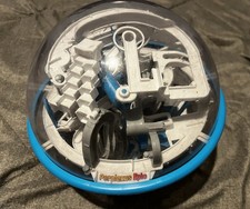Perplexus Epic 3D Maze Ball Puzzle Blue White Gray Spheric Plastic