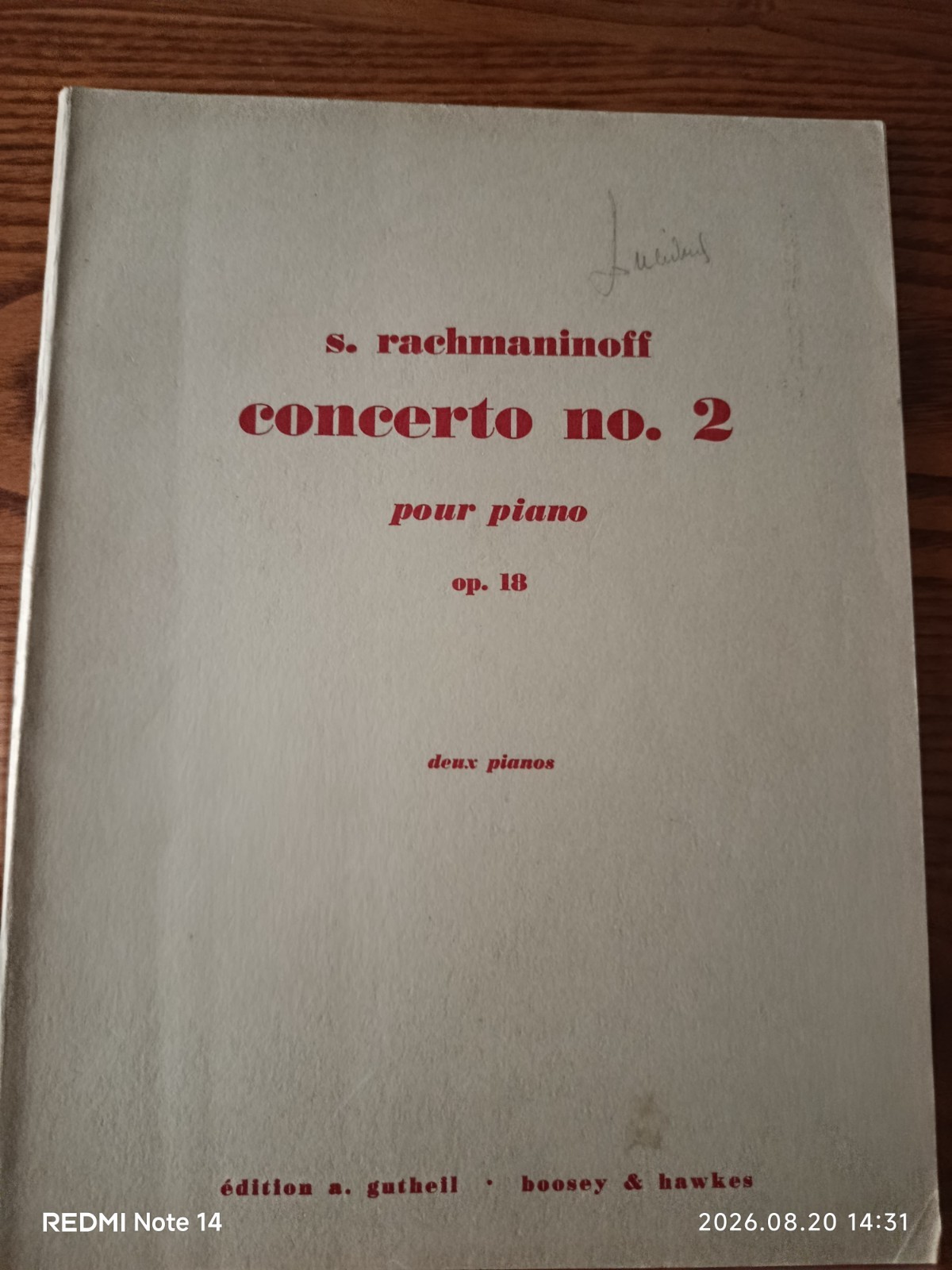 SPARTITO MUSICALE EDIZIONE GUTHEIL PER PIANOFORTE - RACHMANINOFF