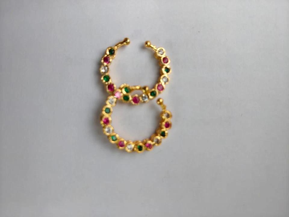 Позолоченное индийское модное ювелирное украшение на нос без прокола обруч для перегородки мульти - Изображение 4 из 4