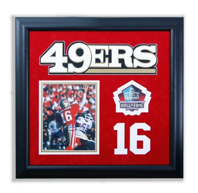 Joe Montana SIGNED Framed Display with COA