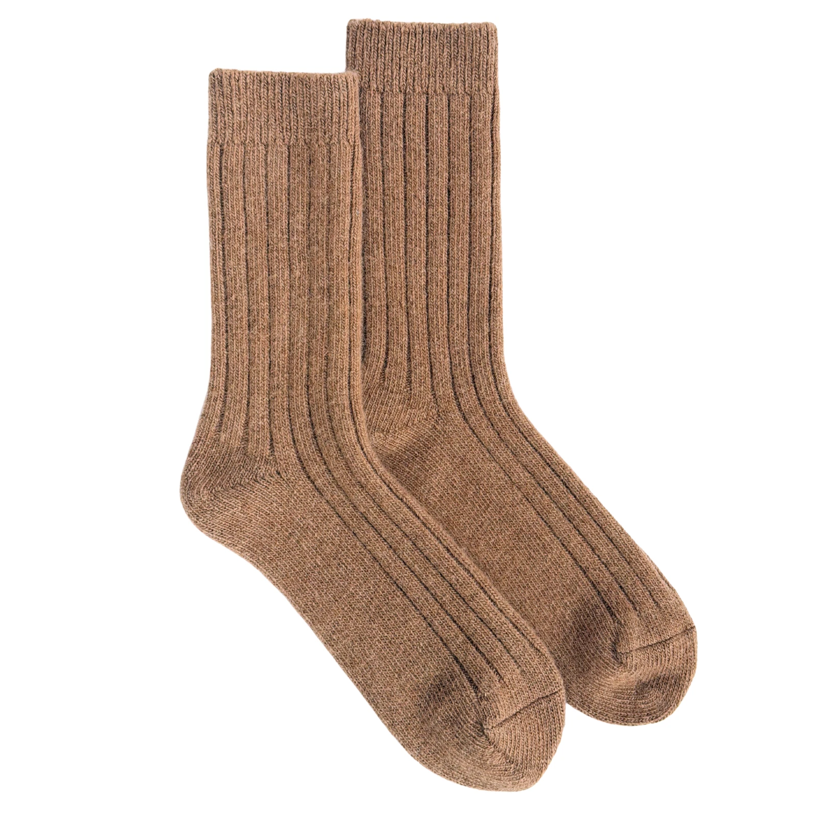 100% Camel Wool Socks Medium Thick Pure Classic Rib Knit Style. Made in Mongolia