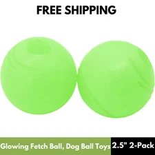 Chew King Glowing Fetch Ball, Dog Ball Toys, 2.5" 2-Pack Balls