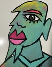 Man abstract portrait acrylic painting OOAK original art signed — photo 2