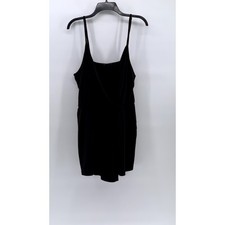 UNBRANDED Women's Black V-Neck Spaghetti Strap Mini Dress SZ L/XL