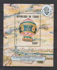 Tchad   bloc  ascensions de l'homme en ballon   1983  num   36 **