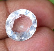 NATURAL SPARKLING CAMBODIAN WHITE ZIRCON 11.40 CT CERTIFIED OVAL CUT GEMSTONE