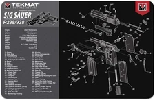 TekMat Sig Sauer P238 Gun Cleaning Mat,Black