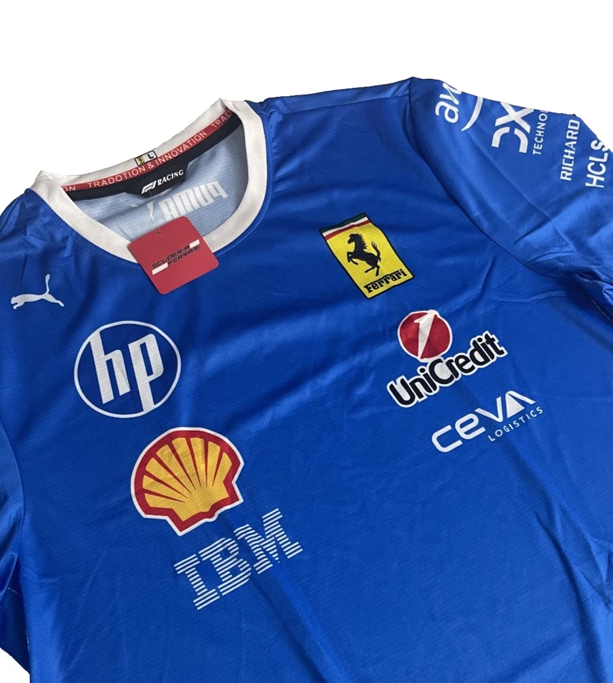 Camiseta Scuderia Ferrari Fórmula 1 Nuevo Modelo 2025 Azul Foto 3 de 4