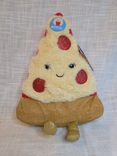 FAO Schwarz Pizza Slice Plush Stuffed Toy Smiling Face Red Pepperoni 2023 Lights