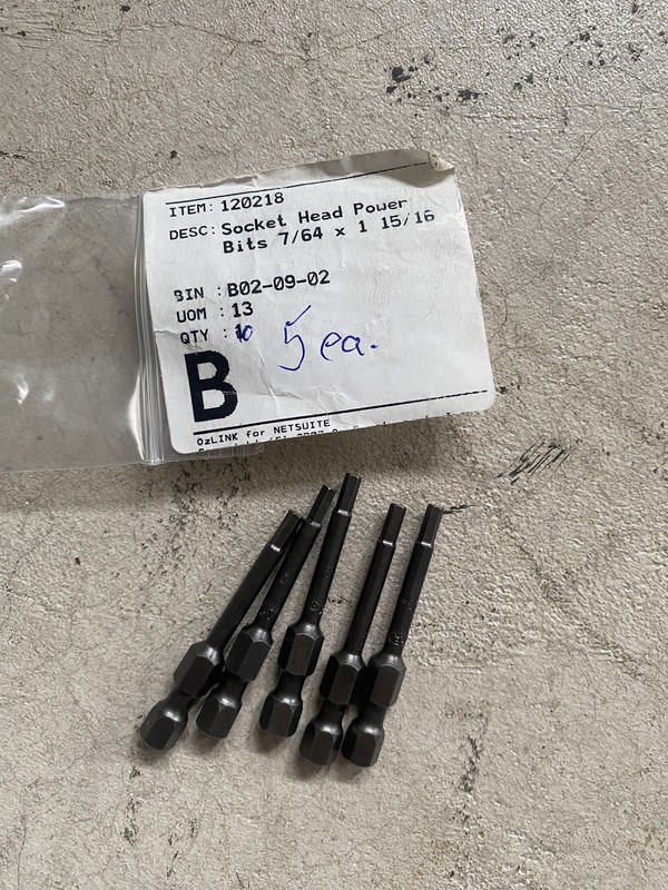 Socket Head Power Bit 7/64'' x 1 15/16'' 5 Pieces