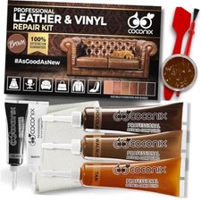 Leather Vinyl Repair Kit - Brown Shades Fix Tears, Holes, Scratches,